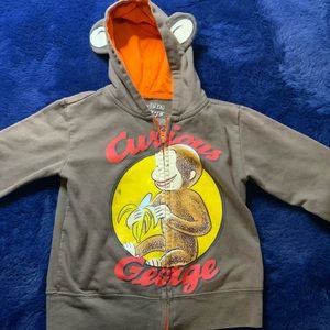 Curious George kids zip up hoodie